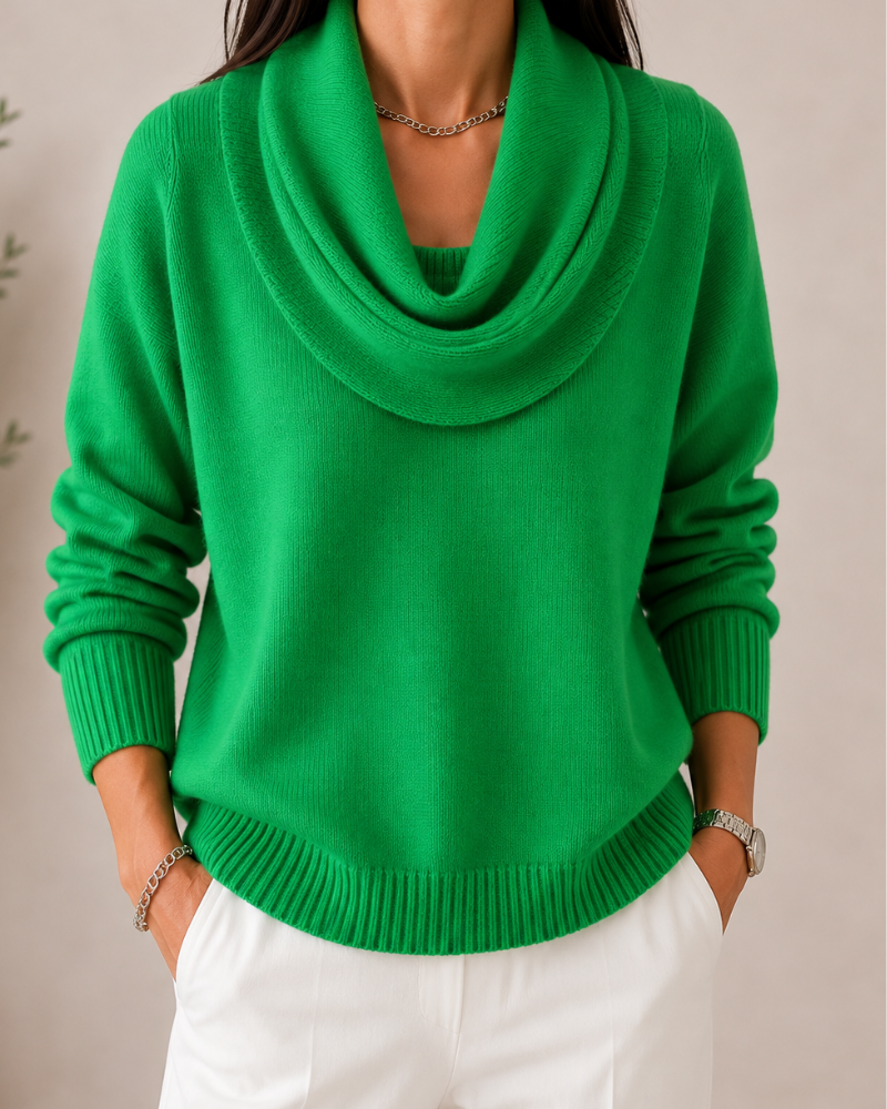 Caralina| Elegant Cowl Neck Knit Jumper