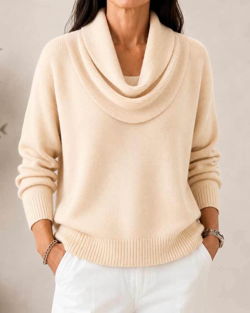 Caralina| Elegant Cowl Neck Knit Jumper