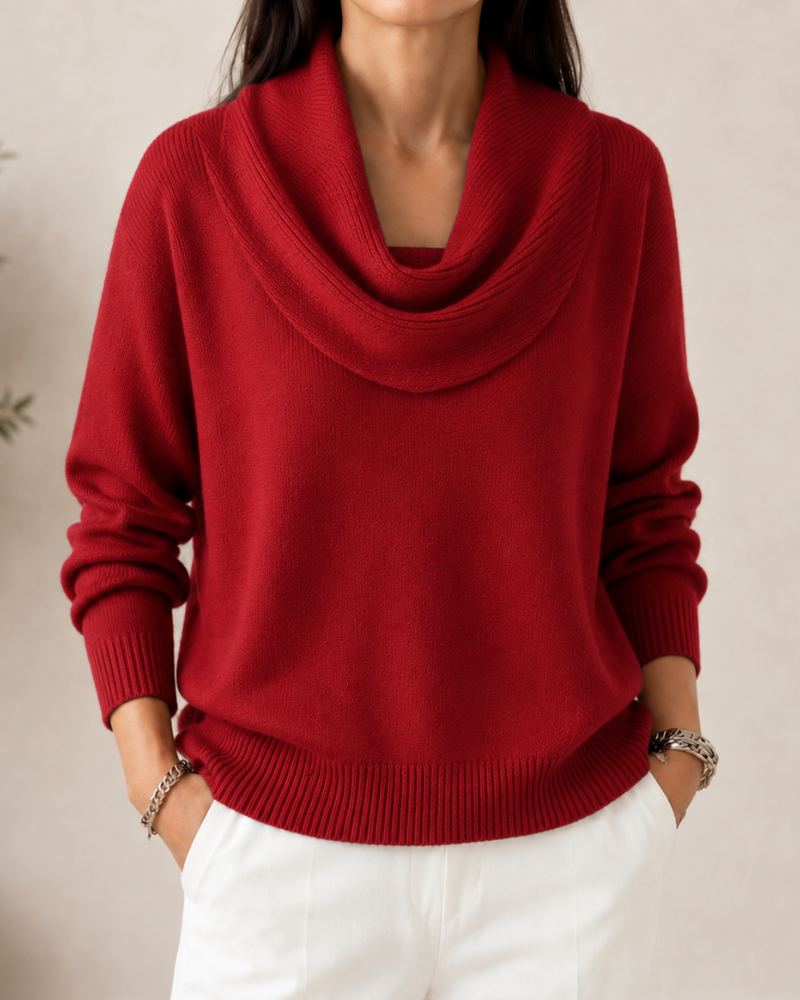 Caralina| Elegant Cowl Neck Knit Jumper