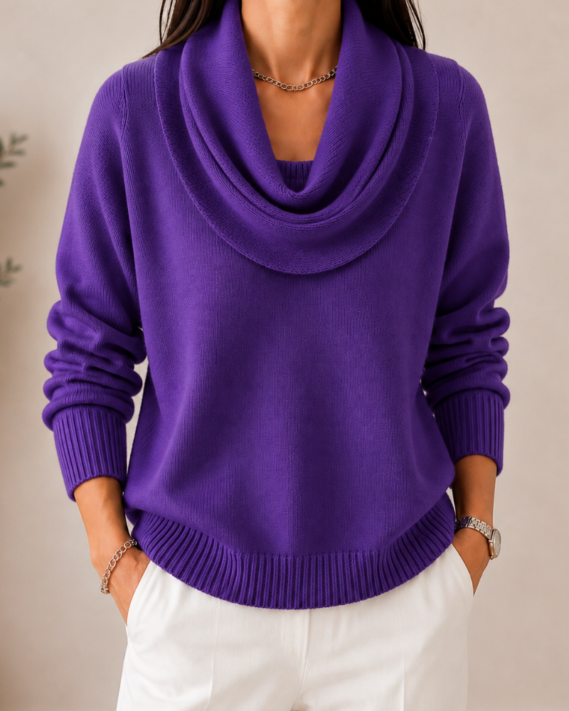 Caralina| Elegant Cowl Neck Knit Jumper