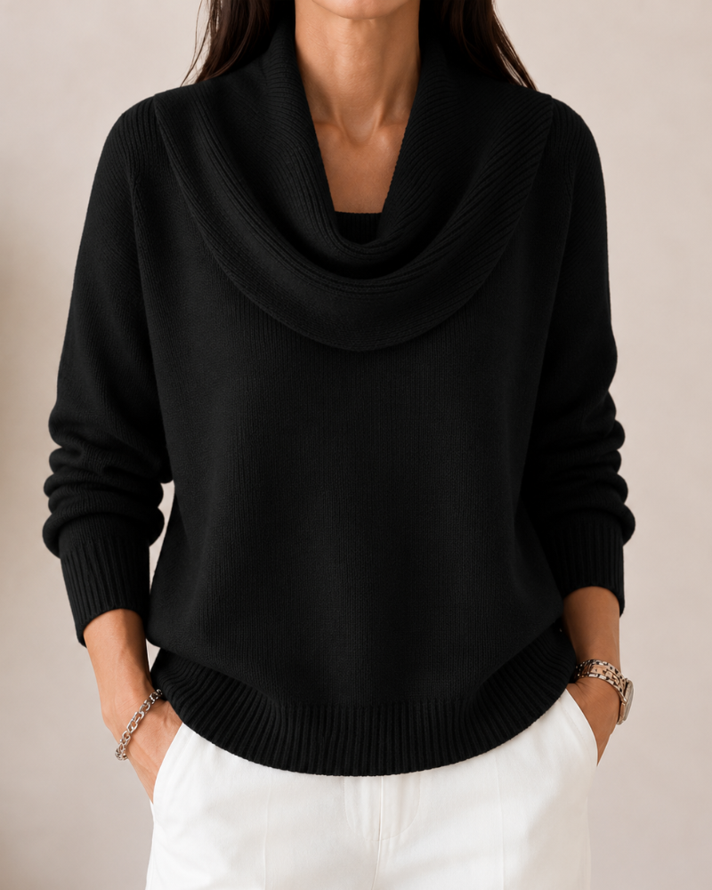 Caralina| Elegant Cowl Neck Knit Jumper