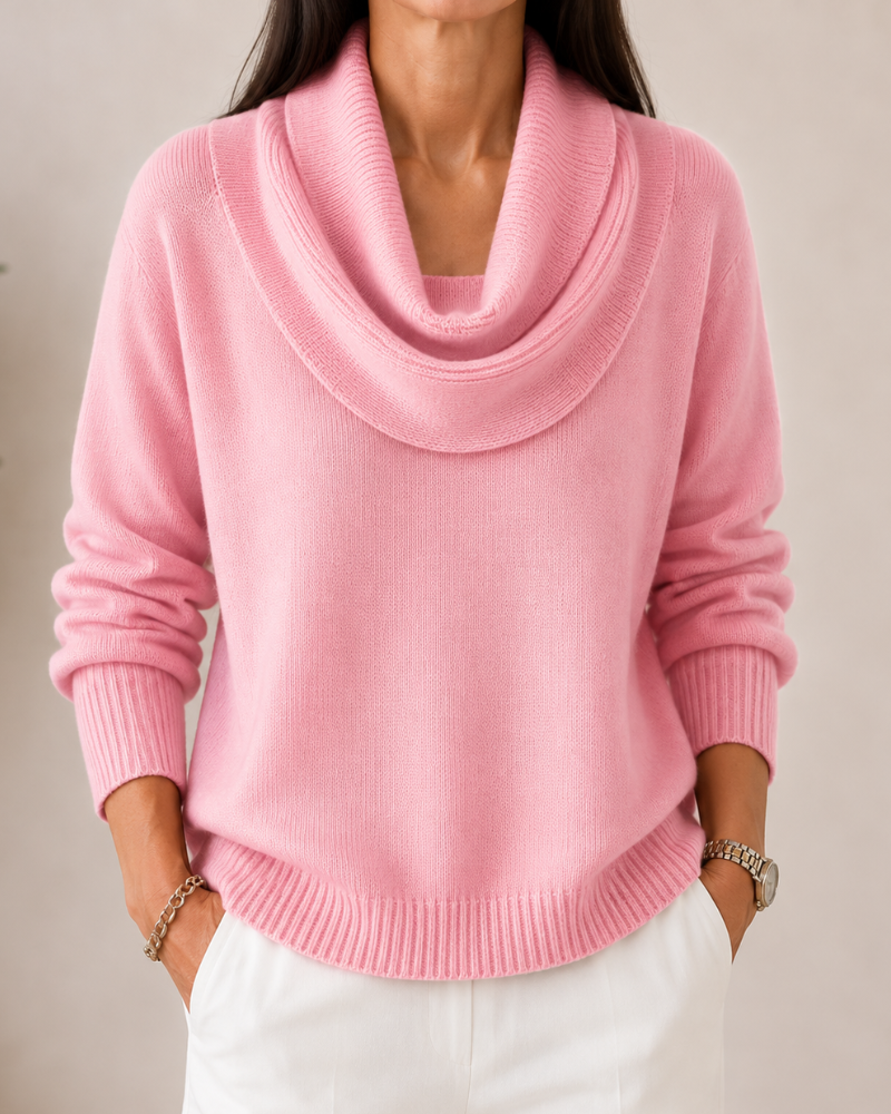 Caralina| Elegant Cowl Neck Knit Jumper