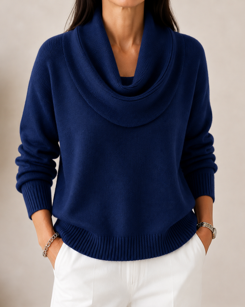 Caralina| Elegant Cowl Neck Knit Jumper