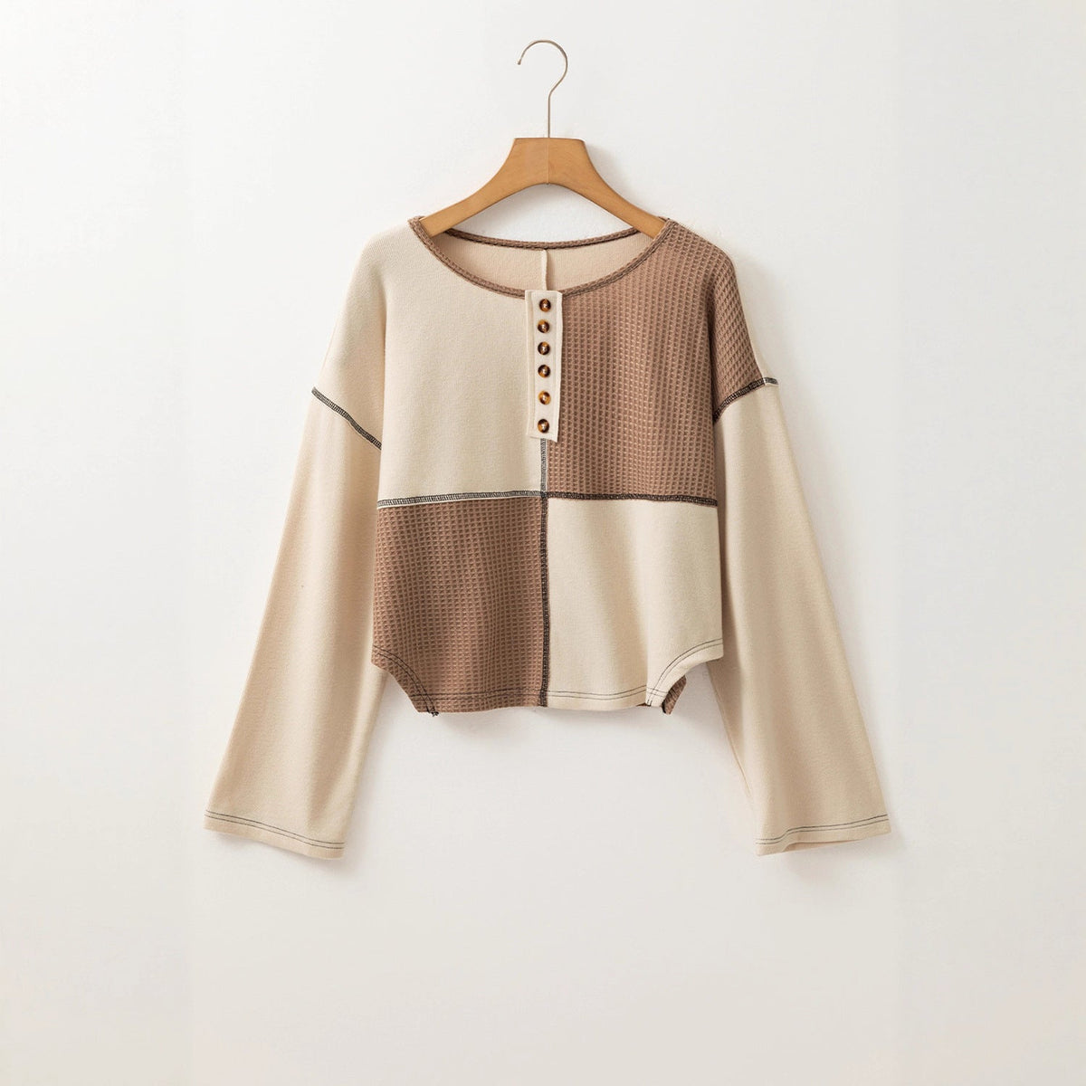 Almée - Round Neck Patchwork Sweater