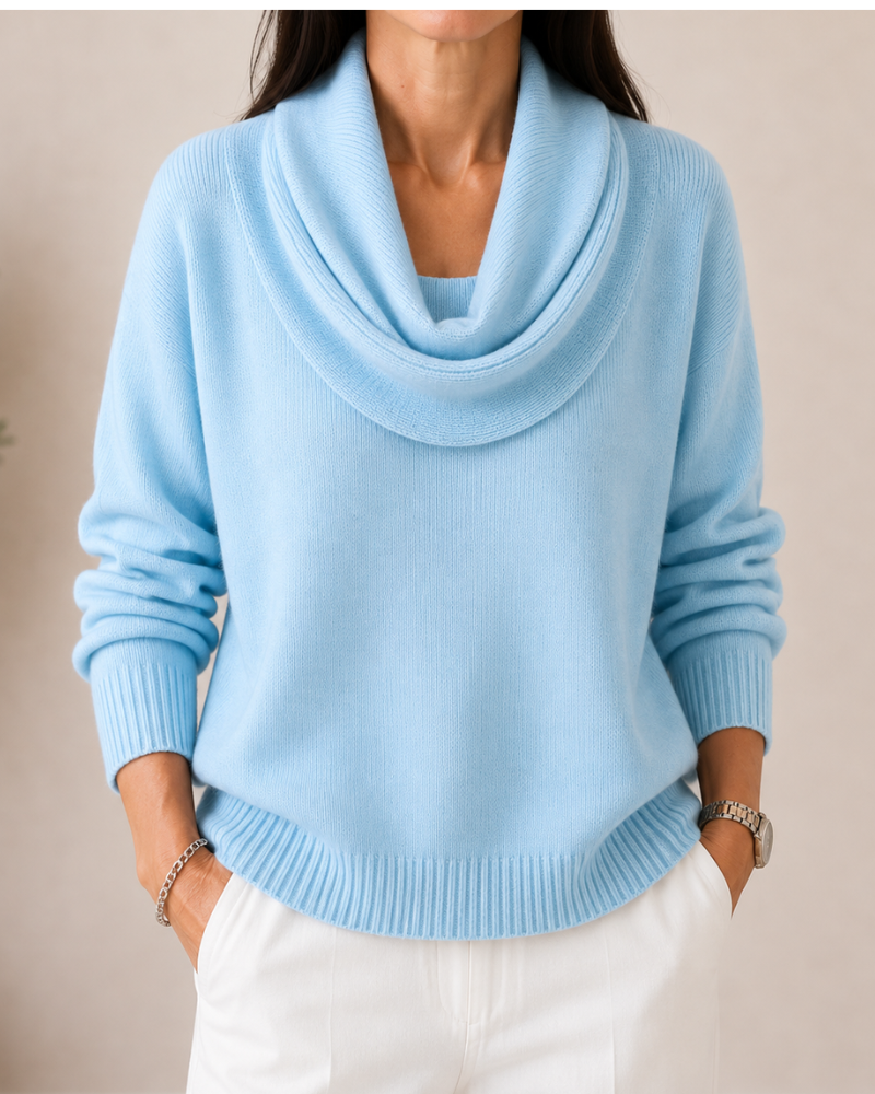 Caralina| Elegant Cowl Neck Knit Jumper