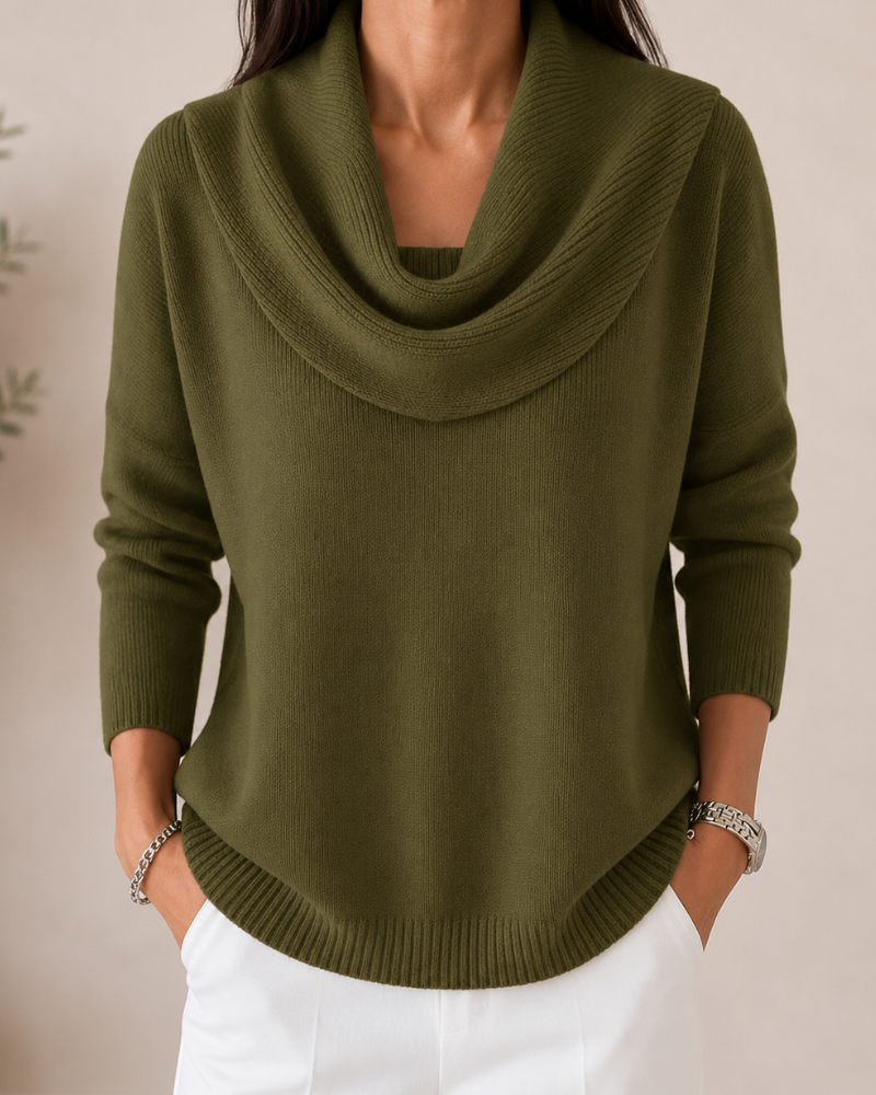 Caralina| Elegant Cowl Neck Knit Jumper